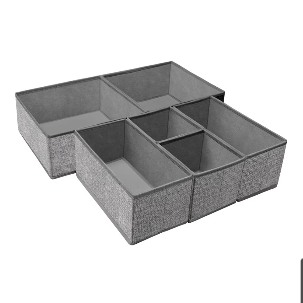Foldable Drawer Organizer, Closet Dividers, Storage Box for Clothes, 6 Boxes